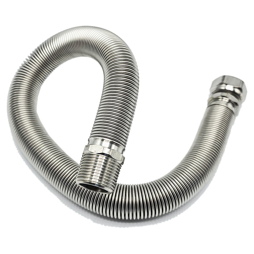 Ayvaz-IG-AG-02 Edelstahlwellrohr ausziehbar AG/IG 1/2“ - 90-140 mm Solarleitung Flexschlauch