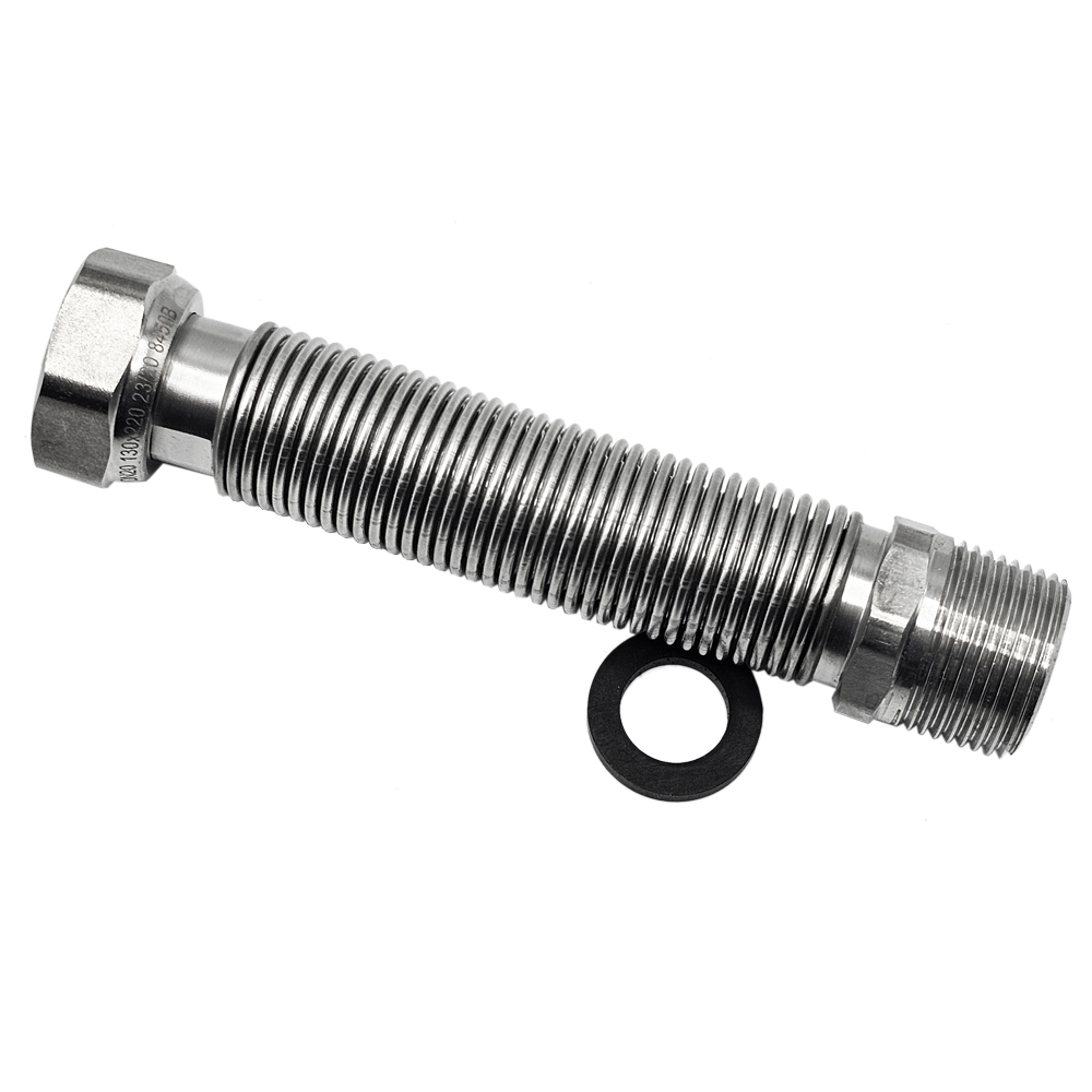 Ayvaz-IG-AG-01 Edelstahl Wellrohr dehnbar IG/AG – 110–210 mm 3/8“ - 1/2“ - 3/4“ - 1“ Flexibles Anschlussrohr für Heizung, Solar & Sanitär, Formstabil, temperaturbeständig, druckfest, inkl. Dichtung