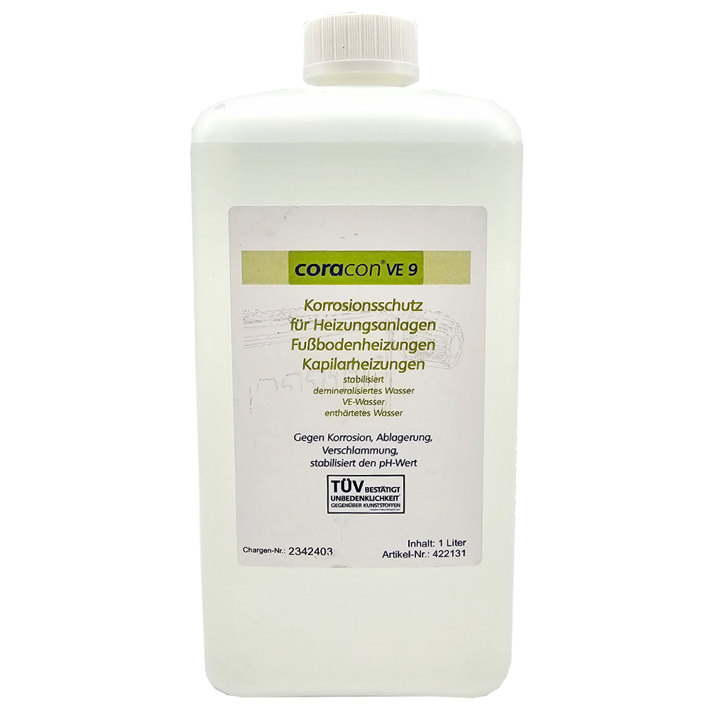 VE9-01 1 Liter Coracon VE 9 Heizungsschutzkonzentrat für Heizungsanlagen Neuanlagen Ökologisch CO2-neutral