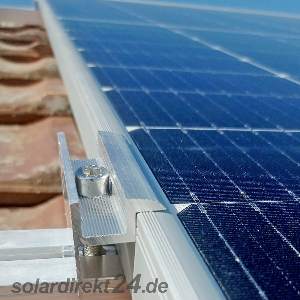 2er-Set Endklemme für 40 mm Module silber inkl. Schrauben Solar Photovoltaik PV 0% MwSt.