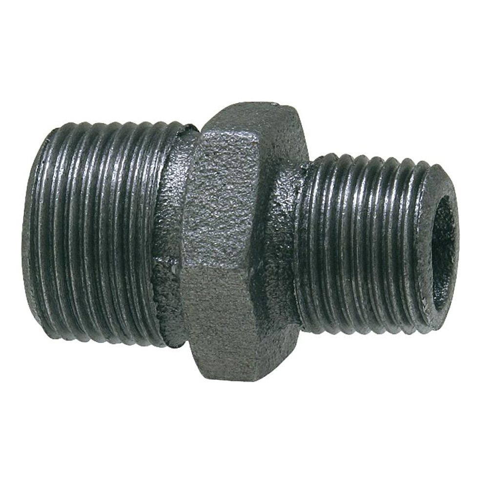 9308845-01 Temperguss Doppelnippel reduziert verschiedene Größen Fitting schwarz