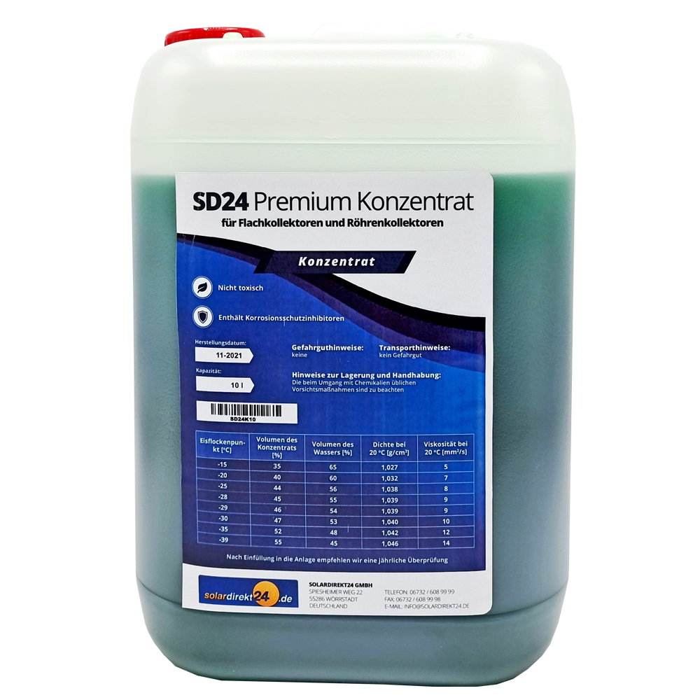 SD24-K10-01 SD24 Premium Konzentrat Solarflüssigkeit Wärmeträgemedium Frostschutz -39°C