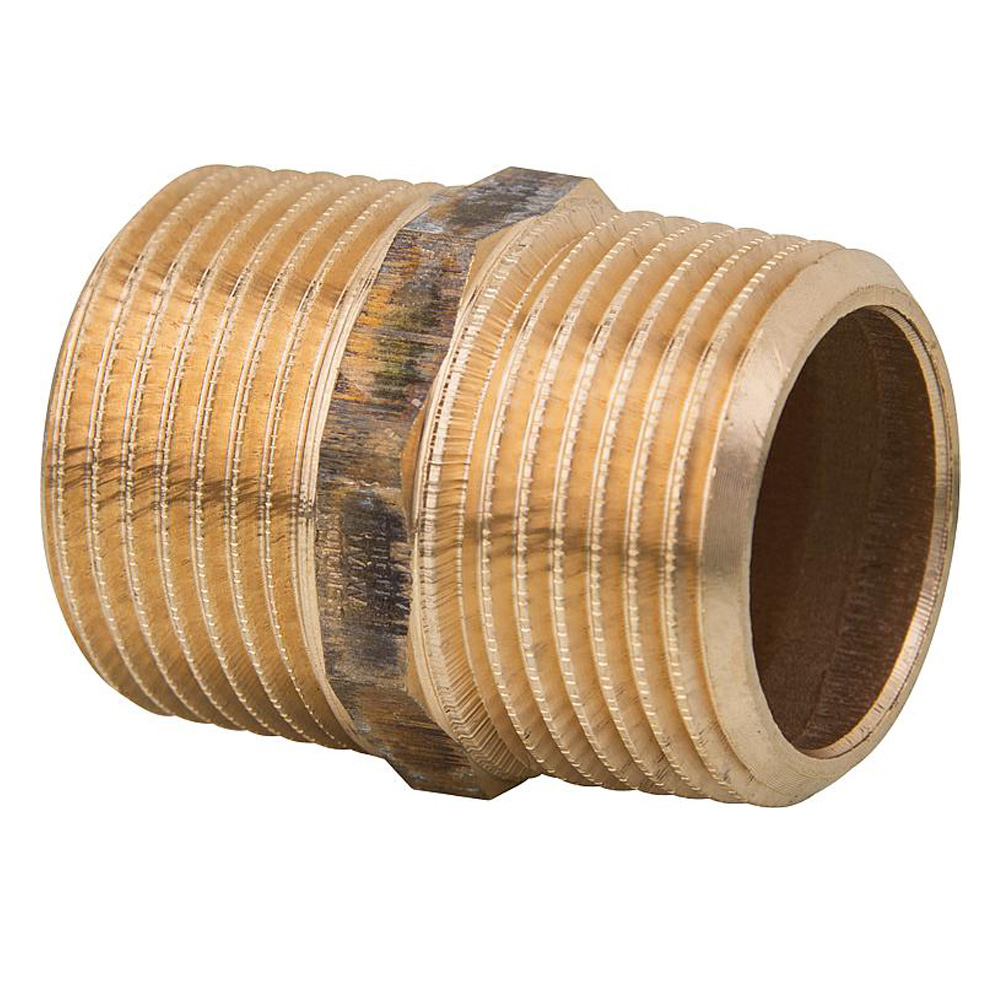 9007910-01 Rotguss Doppelnippel 1/4" AG/AG Gewindefitting Typ 3280