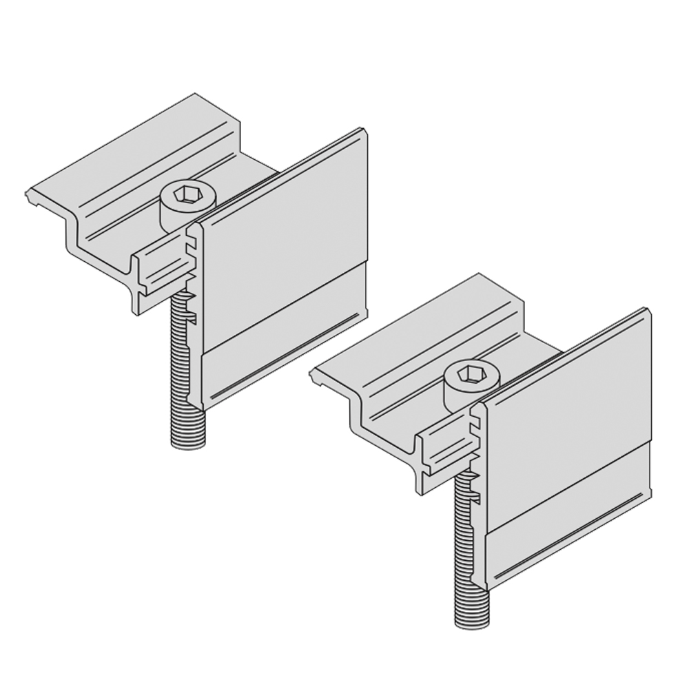 SUNBALLAST 2er-Set Endklemmen Aluminum, Edelstahl Bolzen M8X50 - 0% MwSt