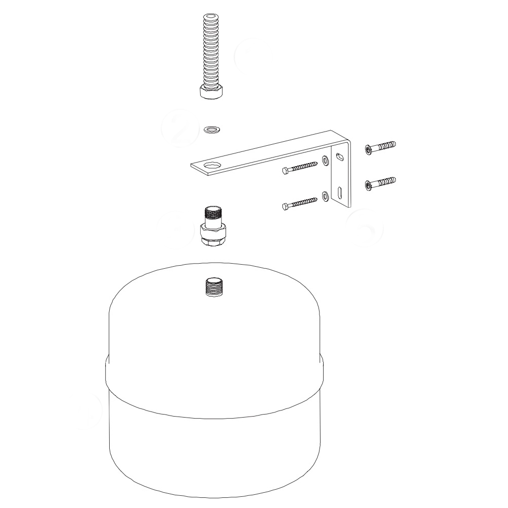 3810-04 Wandhalterung für Ausdehnungsgefäße bis 40 Liter inkl. Doppelrückflußverhinderer