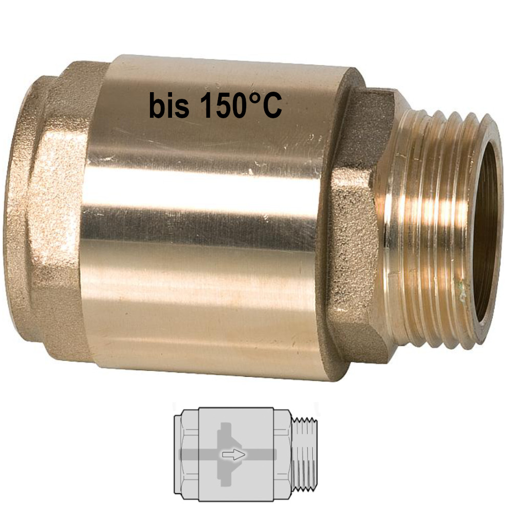 Solar Rückschlagventil bis 150°C IG zu AG 3/8" bis 1 1/4" Schwerkraftbremse