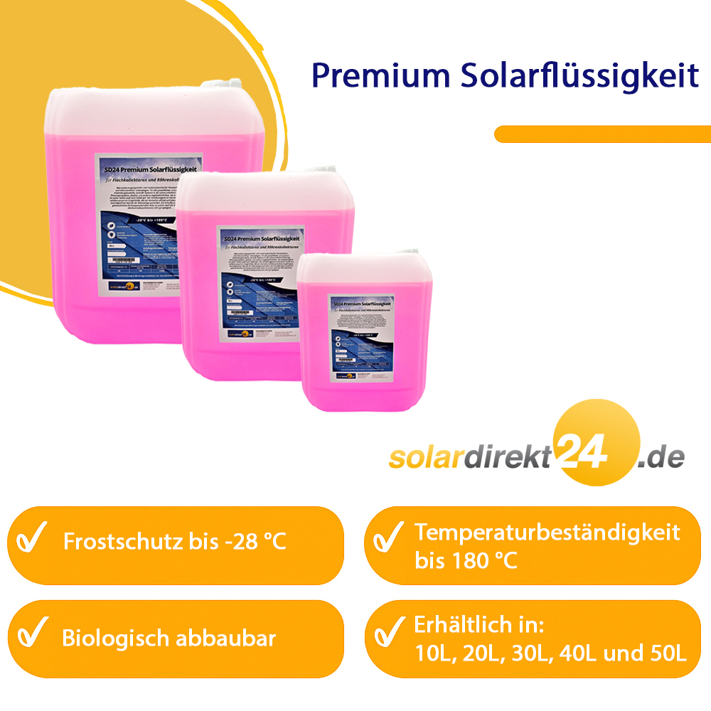 Solarflüssigkeit Wärmeträgermedium Solarliquid bis -28°C Solarflüssigkeit Wärmeträgermedium Solarliquid bis -28°C
