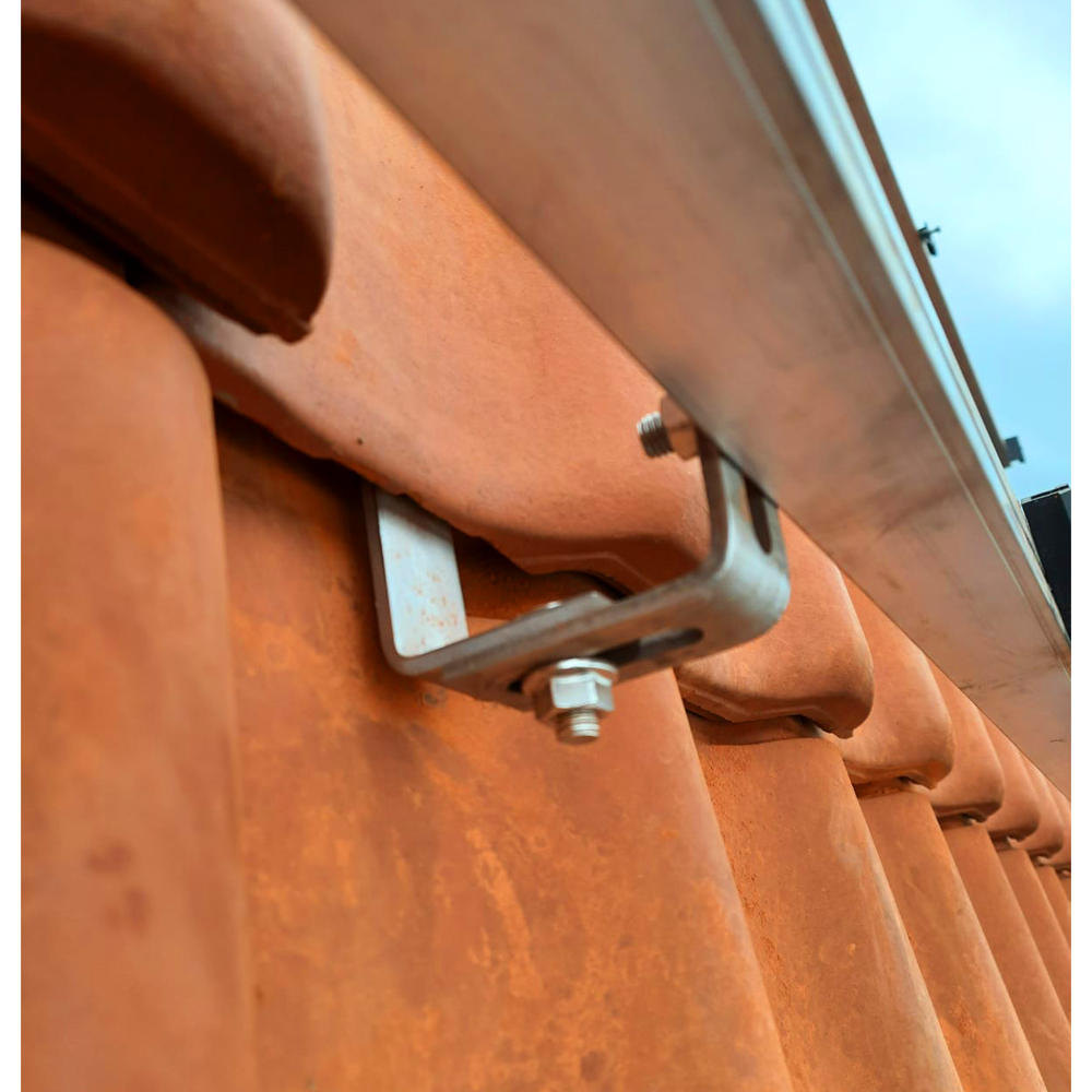 DH-02 Dachhaken Edelstahl 3-fach verstellbar für Dachsteine, Dachziegel und Dachpfannen