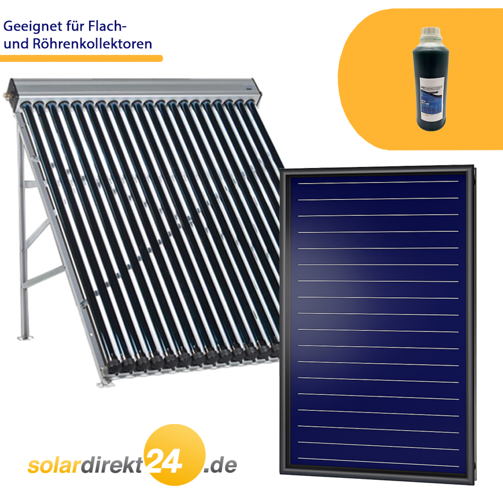 1 Liter Premium Solarflüssigkeit Konzentrat – Frostschutz bis -39 °C – Umweltfreundlich & effizient – Für Flach- und Vakuumröhrenkollektoren