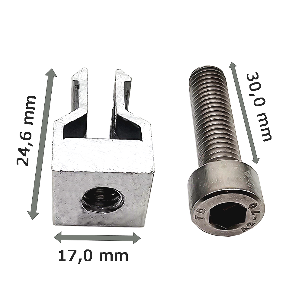 2er-Set Endklemme mit WASI-CLIP für 30 mm Solarmodule – Schwarz eloxiertes Aluminium – schnelle Montage & Potenzialausgleich – 0% MwSt