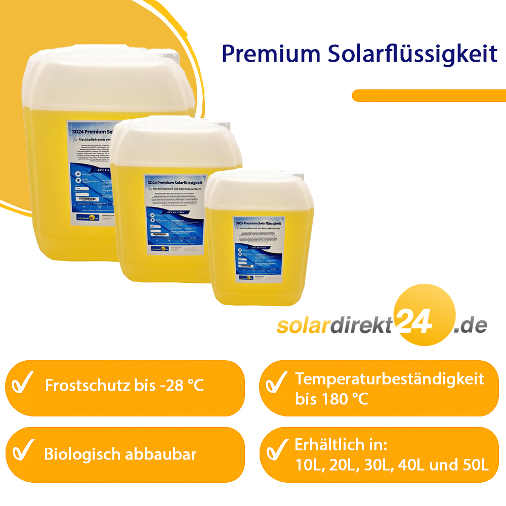 Solarflüssigkeit Frostschutz bis -28°C Wärmeträgermedium Solarliquid Solarflüssigkeit Frostschutz bis -28°C Wärmeträgermedium Solarliquid