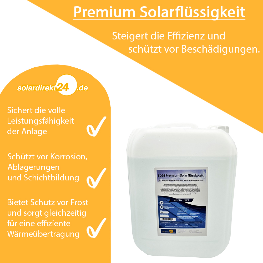 Solarflüssigkeit Wärmeträgermedium Solarliquid bis -28°C Solarflüssigkeit Wärmeträgermedium Solarliquid bis -28°C