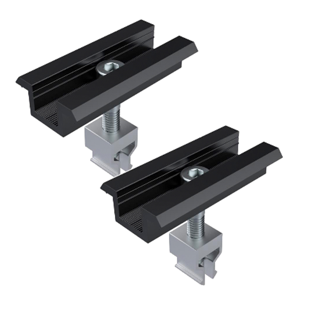 2er-Set Mittelklemme mit WASI-CLIP für 30 mm Solarmodule – Aluminium schwarz – stabile PV-Befestigung, schneller Einbau, integrierter Potenzialausgleich - 0% MwSt 2er-Set Mittelklemme mit WASI-CLIP für 30 mm Solarmodule – Aluminium schwarz – stabile PV-Befestigung, schneller Einbau, integrierter Potenzialausgleich - 0% MwSt